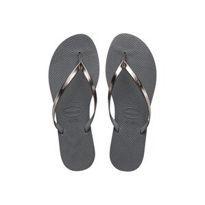 Japanke Havaianas You Metallic za žene, boja: siva, ravna potpetica