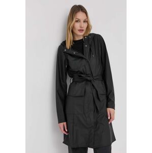Jakna Rains Curve Jacket 18130 za žene, boja: crna, za prijelazno razdoblje, 18130.01-Black