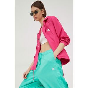 Jakna adidas Originals Always Original za žene, boja: ružičasta, za prijelazno razdoblje, oversize