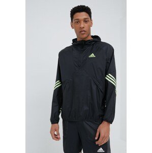 Vjetrovka adidas Performance boja: crna, za prijelazno razdoblje, oversize