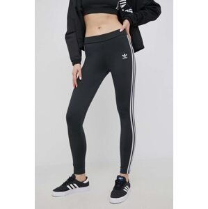 Tajice adidas Originals Adicolor za žene, boja: crna, s aplikacijom, HF7536-BLACK