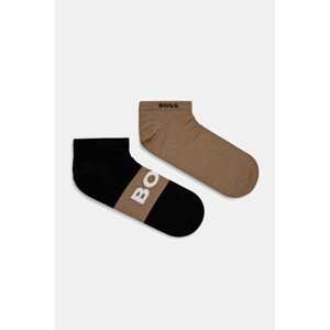 Čarape BOSS 2-pack za muškarce, boja: bež, 50467747