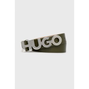 Kožni remen HUGO za žene, boja: zelena, 50470629
