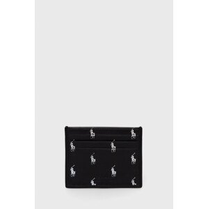 Kožni etui za kartice Polo Ralph Lauren za muškarce, boja: crna, 405845400001