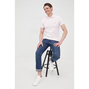 Pamučna polo majica Tommy Hilfiger boja: ružičasta, glatki, MW0MW17771
