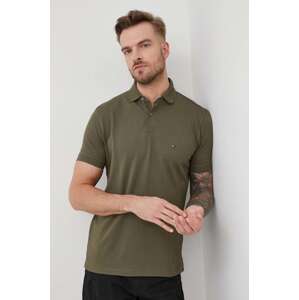 Polo majica Tommy Hilfiger za muškarce, boja: zelena