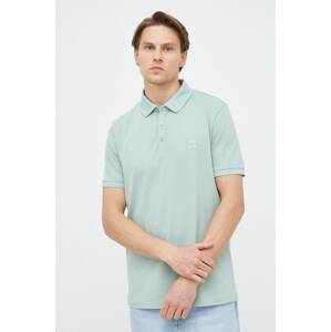Polo majica BOSS CASUAL za muškarce, boja: zelena, jednobojni model, 50472668