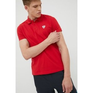 Pamučna polo majica Rossignol boja: crvena, jednobojni model