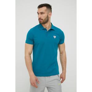 Pamučna polo majica Rossignol boja: zelena, jednobojni model
