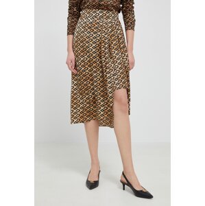 Suknja Scotch & Soda boja smeđa, asimetrični