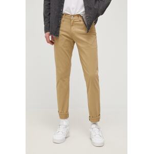 Hlače Levi's 511 za muškarce, boja: bež, uske