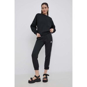 Hlače adidas za žene, boja: crna, s aplikacijom