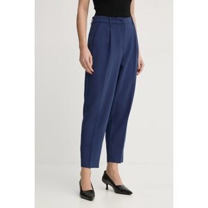 Hlače Bruuns Bazaar CindySus Dagny pants za žene, boja: tamno plava, uski kroj, visoki struk, BBW2393