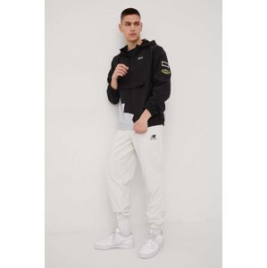 Pamučni donji dio trenirke New Balance za muškarce, boja: siva, glatki materijal, UP21500SAH-SAH