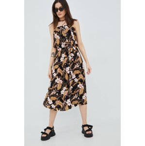 Haljina Rip Curl boja: crna, midi, ravna