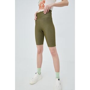 Kratke hlače adidas Originals Trefoil Moments za žene, boja: zelena, glatki materijal, visoki struk, HF2105-FCOLI/ALML