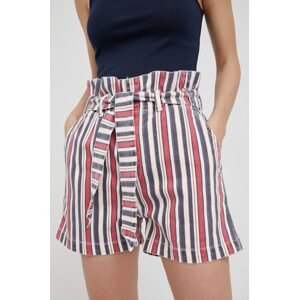 Traper kratke hlače Pepe Jeans Phoebe Stripe za žene, s uzorkom, visoki struk
