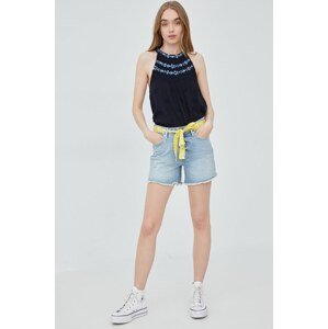 Traper kratke hlače Superdry za žene, glatki materijal, srednje visoki struk