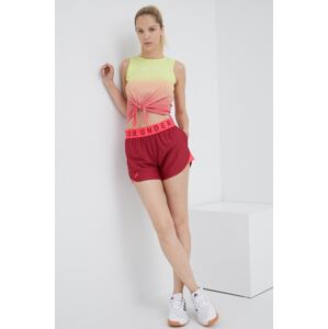 Kratke hlače za trening Under Armour Play Up za žene, boja: bordo, s tiskom, srednje visoki struk, 1355791