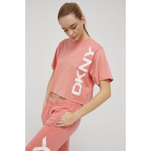 Pamučna majica Dkny boja: ružičasta