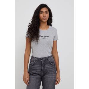 Majica kratkih rukava Pepe Jeans New Virginia Ss N za žene, boja: siva