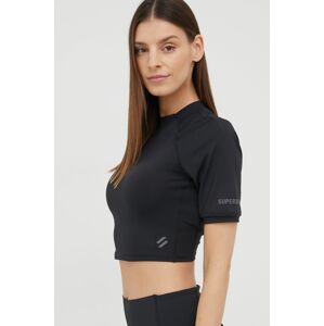 Majica kratkih rukava Superdry za žene, boja: crna
