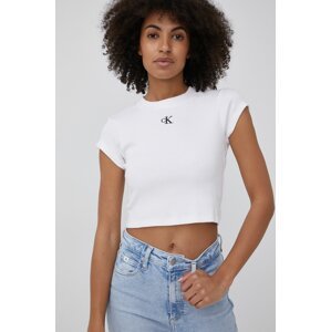 Majica kratkih rukava Calvin Klein Jeans za žene, boja: bijela, J20J218337