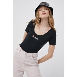 Majica kratkih rukava Fila za žene, boja: crna