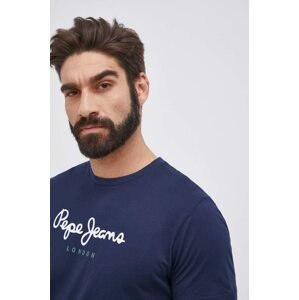 Pamučna majica Pepe Jeans Eggo N boja: tamno plava, PM508208.595