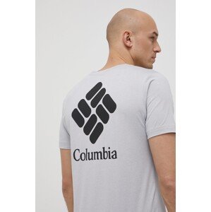 Sportska majica kratkih rukava Columbia Tech Trail Graphic boja: siva, s tiskom