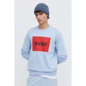 Pamučna dukserica HUGO za muškarce, s tiskom, 50467944