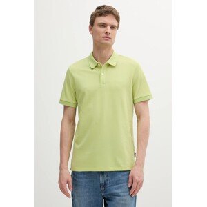 Pamučna polo majica BOSS boja: zelena, bez uzorka, 50468362