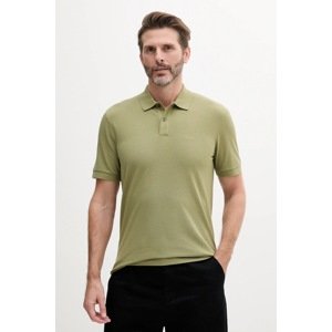 Pamučna polo majica BOSS boja: zelena, bez uzorka, 50468362