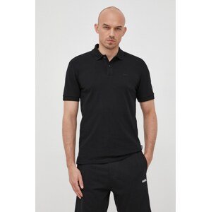 Pamučna polo majica BOSS boja: crna, bez uzorka, 50468362