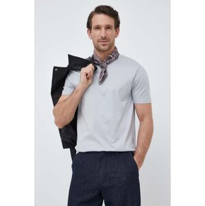 Pamučna majica BOSS za muškarce, boja: siva, bez uzorka, 50468395