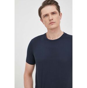 Pamučna majica BOSS za muškarce, boja: tamno plava, bez uzorka, 50468395
