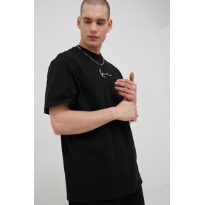 Pamučna majica Karl Kani boja: crna, s aplikacijom, KKMQ12001BLK-black