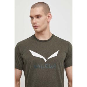 Sportska majica kratkih rukava Salewa Solidlogo Dry boja: zelena, s tiskom, 00-0000027018