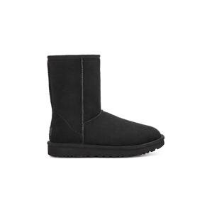 Cipele UGG Classic Short II za žene, boja: crna, ravna potpetica, s toplom podstavom, 1016223.BLK