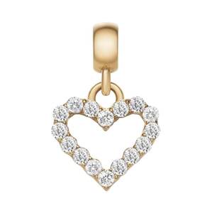 Privjesak od kristala Daniel Wellington Charm Heart White Crystal