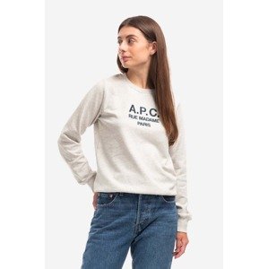 Pamučna dukserica A.P.C. Sweat Tina za žene, boja: tamno plava, s aplikacijom, COEZD.F27561-MARINE