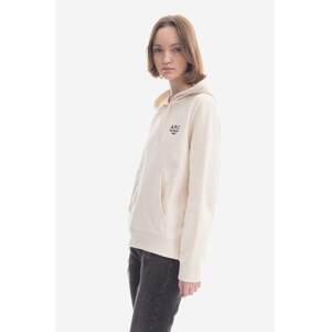 Pamučna dukserica A.P.C. Hoodie Manuela za žene, boja: bijela, s kapuljačom, s aplikacijom, COEZD-F27760