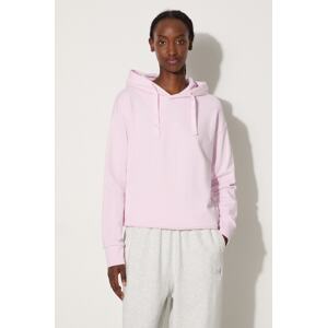 Pamučna dukserica A.P.C. Hoodie Christina za žene, boja: ružičasta, s kapuljačom, s aplikacijom, COEIP-F27624
