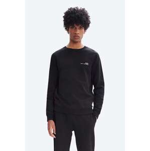 Pamučna dukserica A.P.C. Sweat Item za muškarce, boja: crna, glatka, COEAS.H27608-DARKNAVY