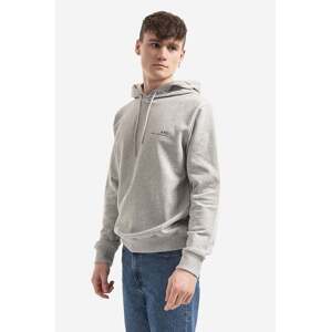 Pamučna dukserica A.P.C. Hoodie Item za muškarce, boja: siva, s kapuljačom, bez uzorka, COEAS.H27672-DARKNAVY