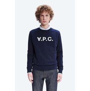 Pamučna dukserica A.P.C. Sweat Vpc za muškarce, boja: tamno plava, s aplikacijom, COECQ.H27378-DARKNAVY
