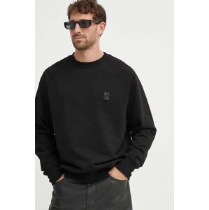 Pamučna dukserica Filling Pieces Lux za muškarce, boja: crna, glatka, 6213731861