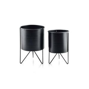 Set lončanica s okvirom Affek Design Swen Black 2-pack