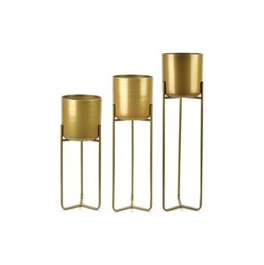 Set lončanica s okvirom Affek Design Swen Gold 3-pack