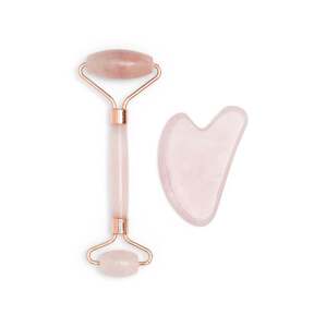 Pločica za masažu lica i valjak Zoë Ayla Rose Quartz